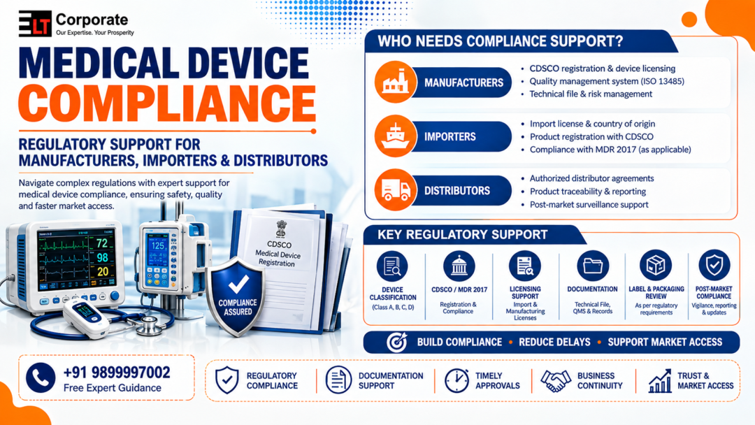 Medical Device Compliance — Regulatory Support for Manufacturers, Importers & Distributors